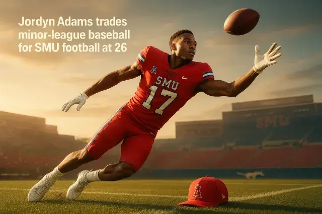 Jordyn Adams trades minor-league baseball for SMU football at 26