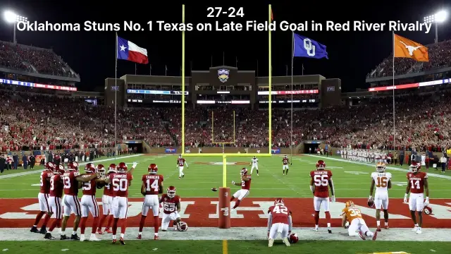 Oklahoma Stuns No. 1 Texas on Late Field Goal in Red River Rivalry